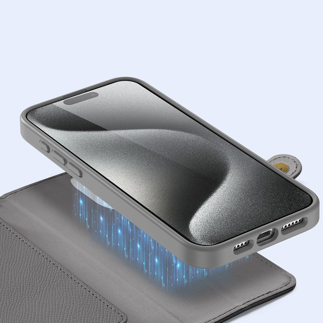 Dux Ducis Lawa læderetui til iPhone 15 Pro Max - grå