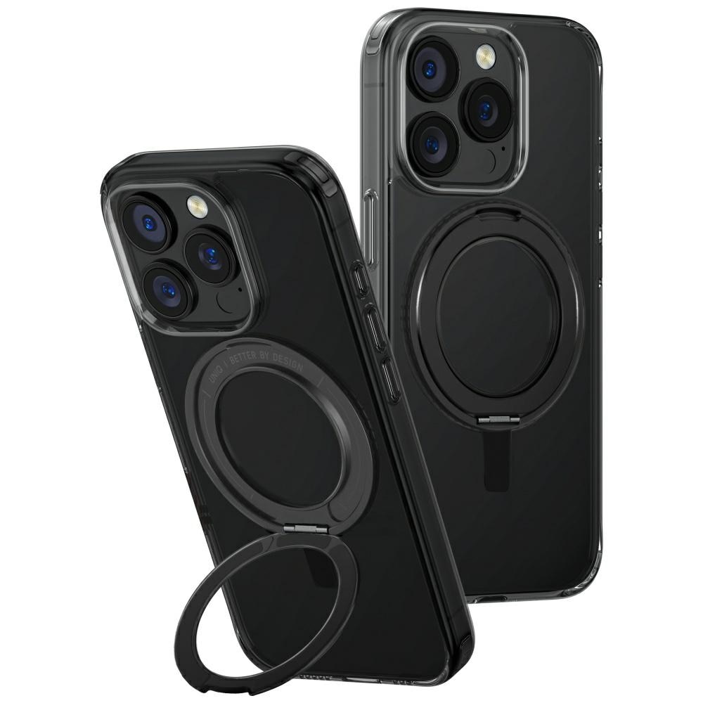 Uniq Swivix 360 roterende kickstand-etui til iPhone 16 Pro - Sort