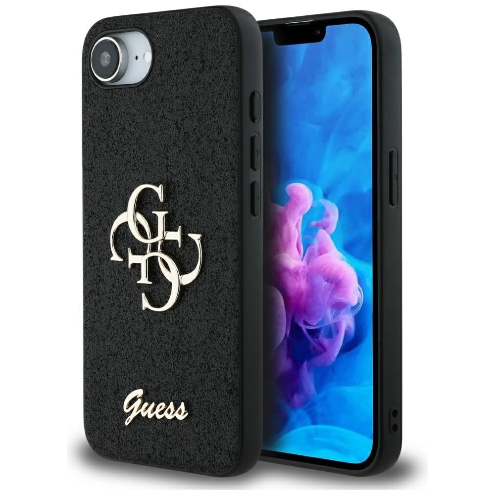 Guess Fast Glitter Big 4G-etui til iPhone 16e - sort