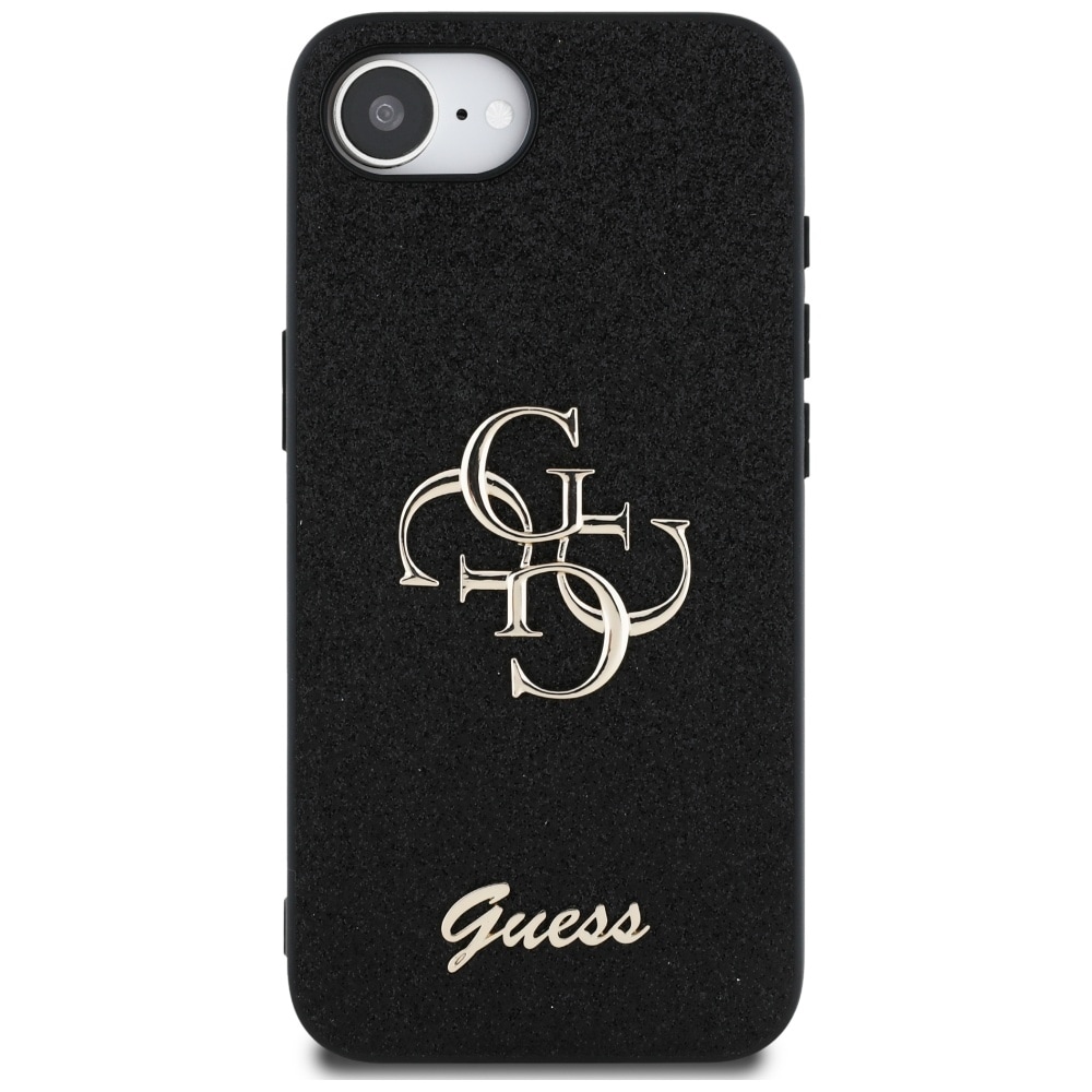 Guess Fast Glitter Big 4G-etui til iPhone 16e - sort