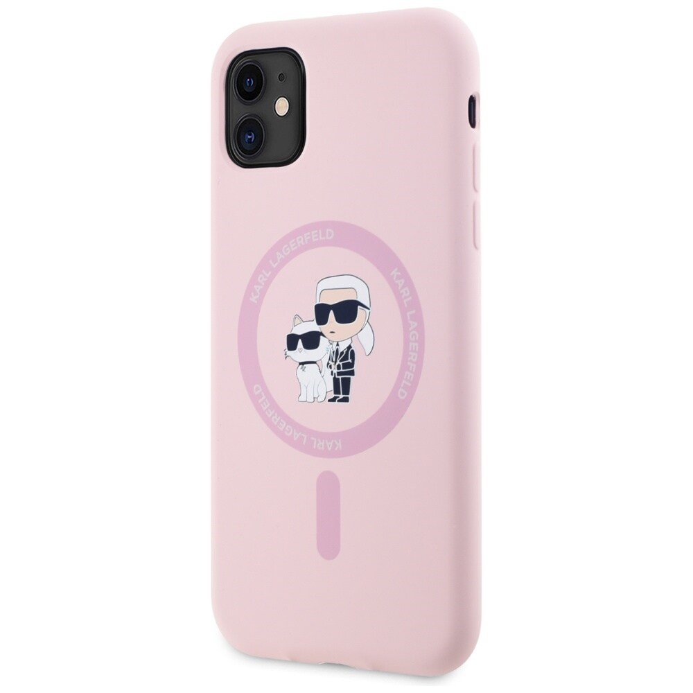 Karl Lagerfeld Silikone Karl&Choupette MagSafe iPhone 11 Etui - Pink