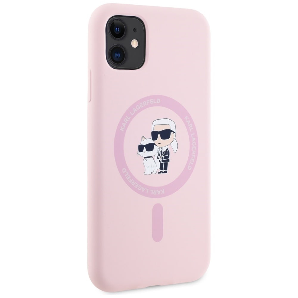 Karl Lagerfeld Silikone Karl&Choupette MagSafe iPhone 11 Etui - Pink