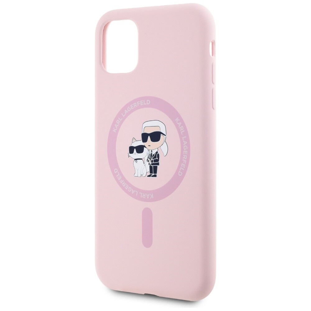 Karl Lagerfeld Silikone Karl&Choupette MagSafe iPhone 11 Etui - Pink