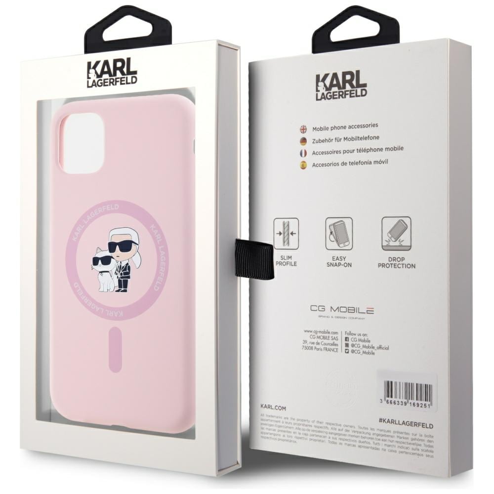 Karl Lagerfeld Silikone Karl&Choupette MagSafe iPhone 11 Etui - Pink