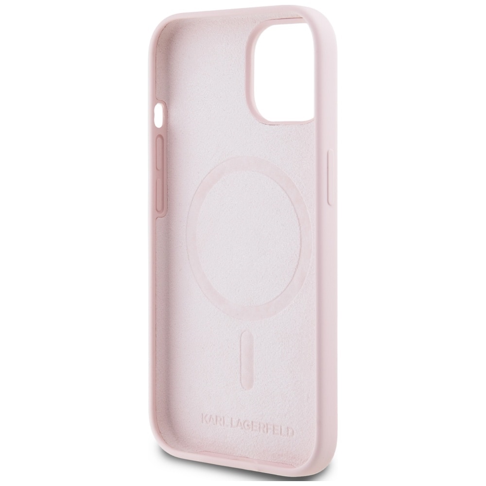 Karl Lagerfeld silikone Karl&Choupette MagSafe iPhone 15 Plus-etui - Pink