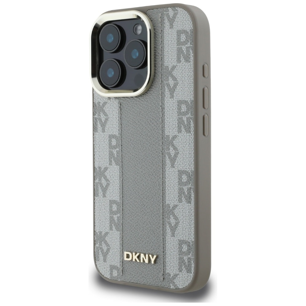 DKNY Magsafe iPhone 16 Pro Max-etui med ternet mønster - Beige
