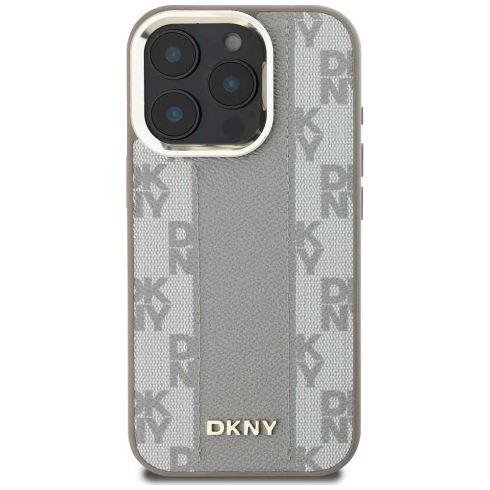 DKNY Magsafe iPhone 16 Pro Max-etui med ternet mønster - Beige