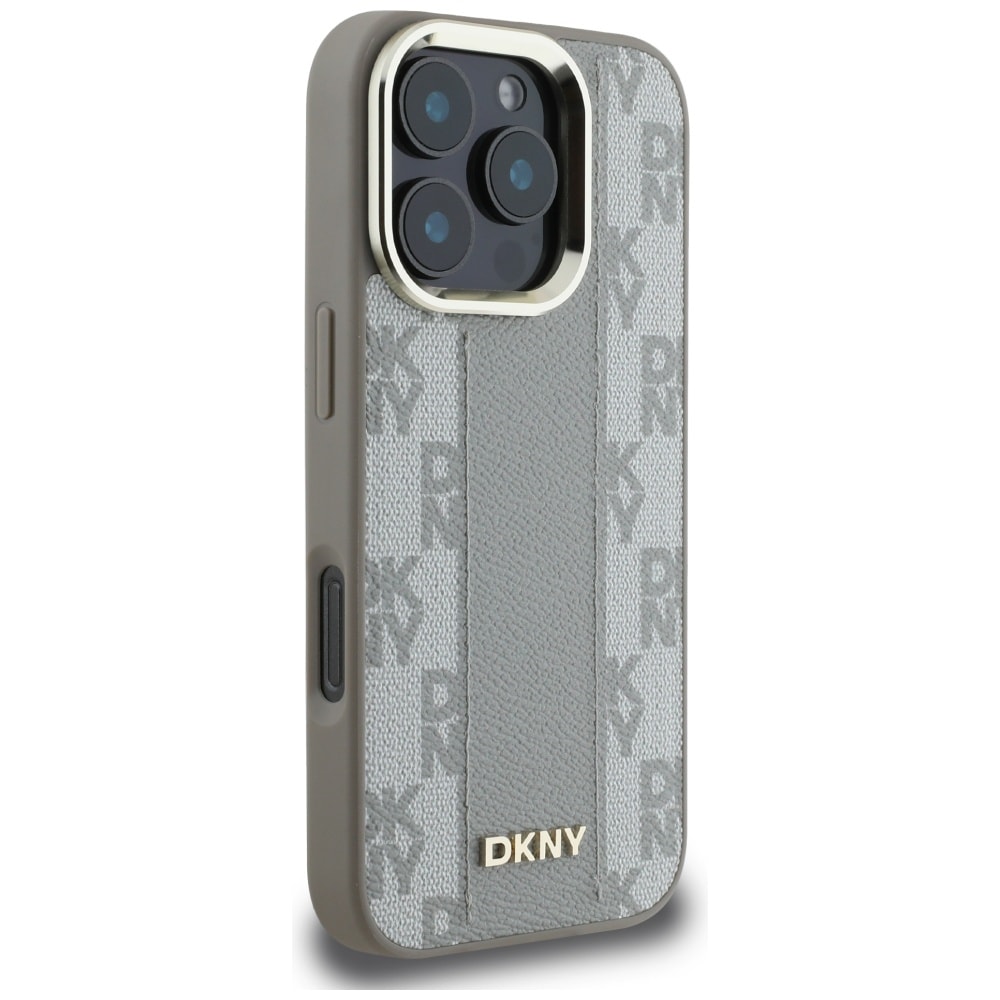 DKNY Magsafe iPhone 16 Pro Max-etui med ternet mønster - Beige