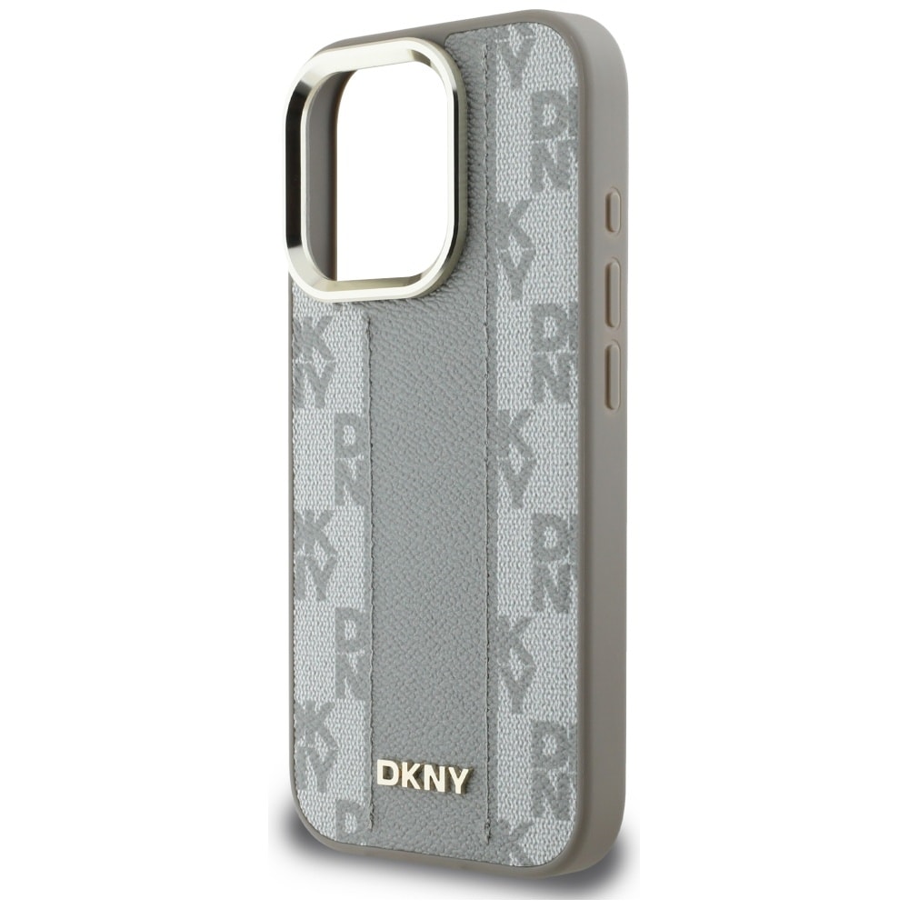 DKNY Magsafe iPhone 16 Pro Max-etui med ternet mønster - Beige