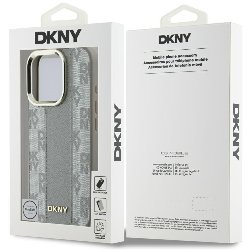 DKNY Magsafe iPhone 16 Pro Max-etui med ternet mønster - Beige