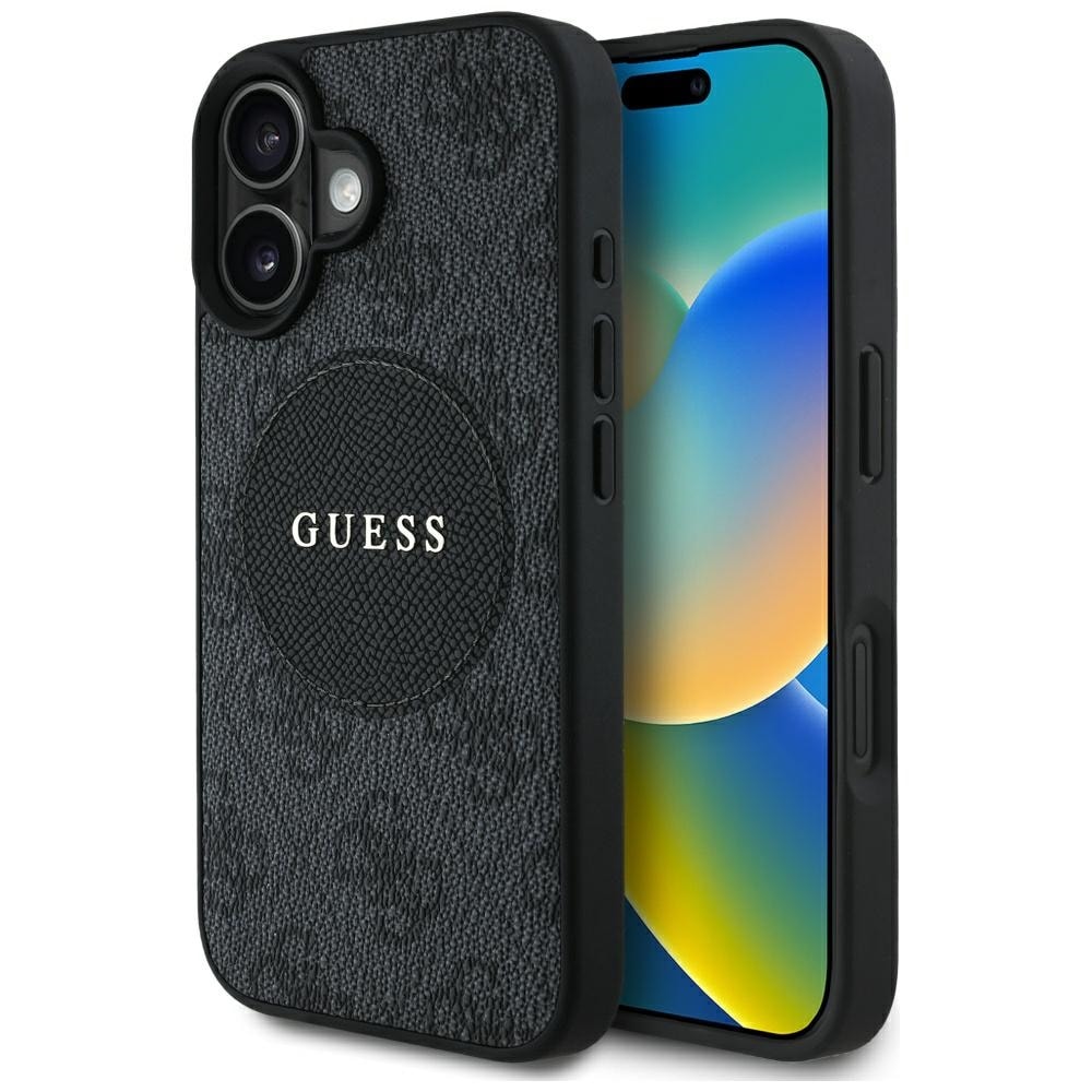 Guess 4G Circle Classic Logo MagSafe-etui til iPhone 16 - sort