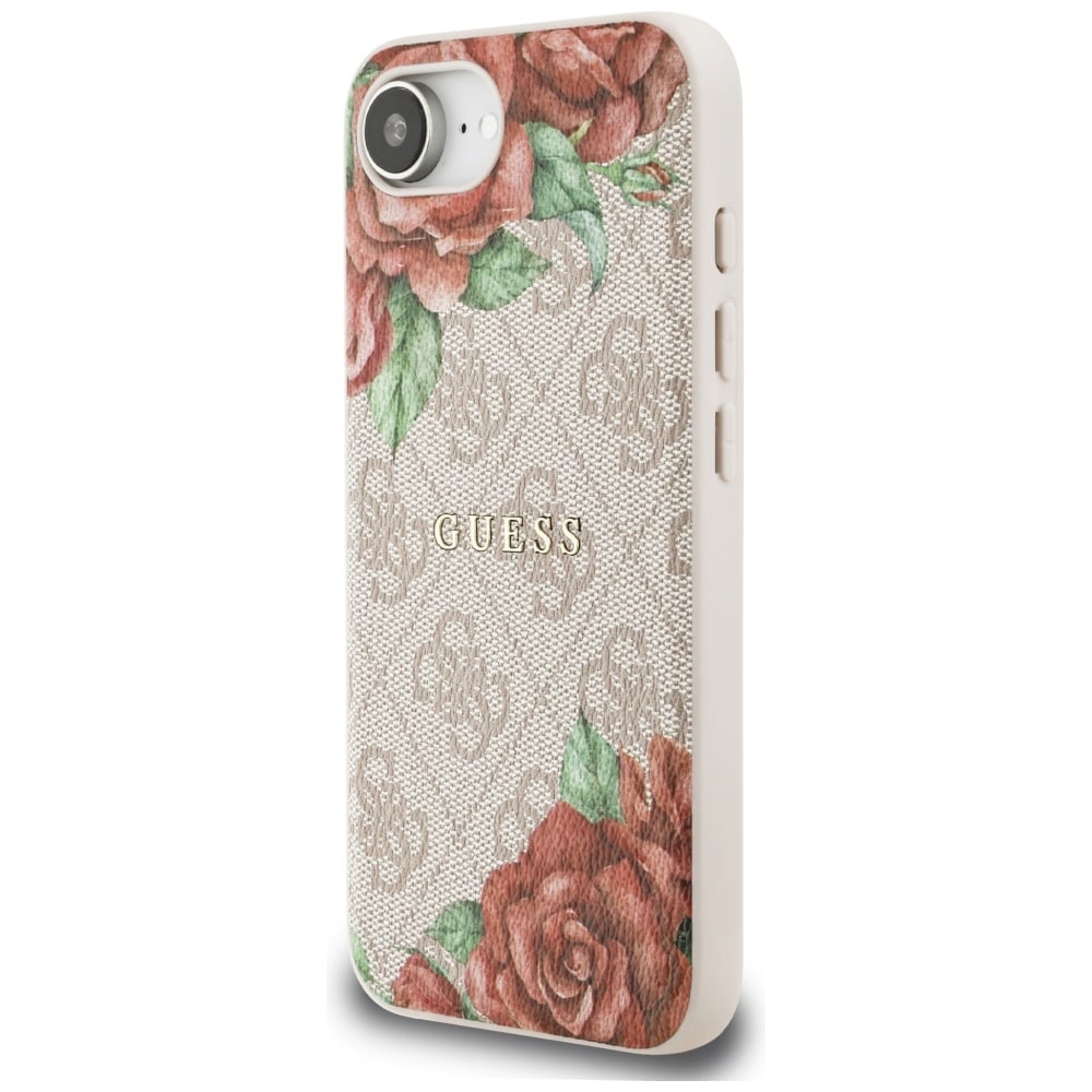 Guess 4G Blomster Print MagSafe iPhone 16e Etui - Pink