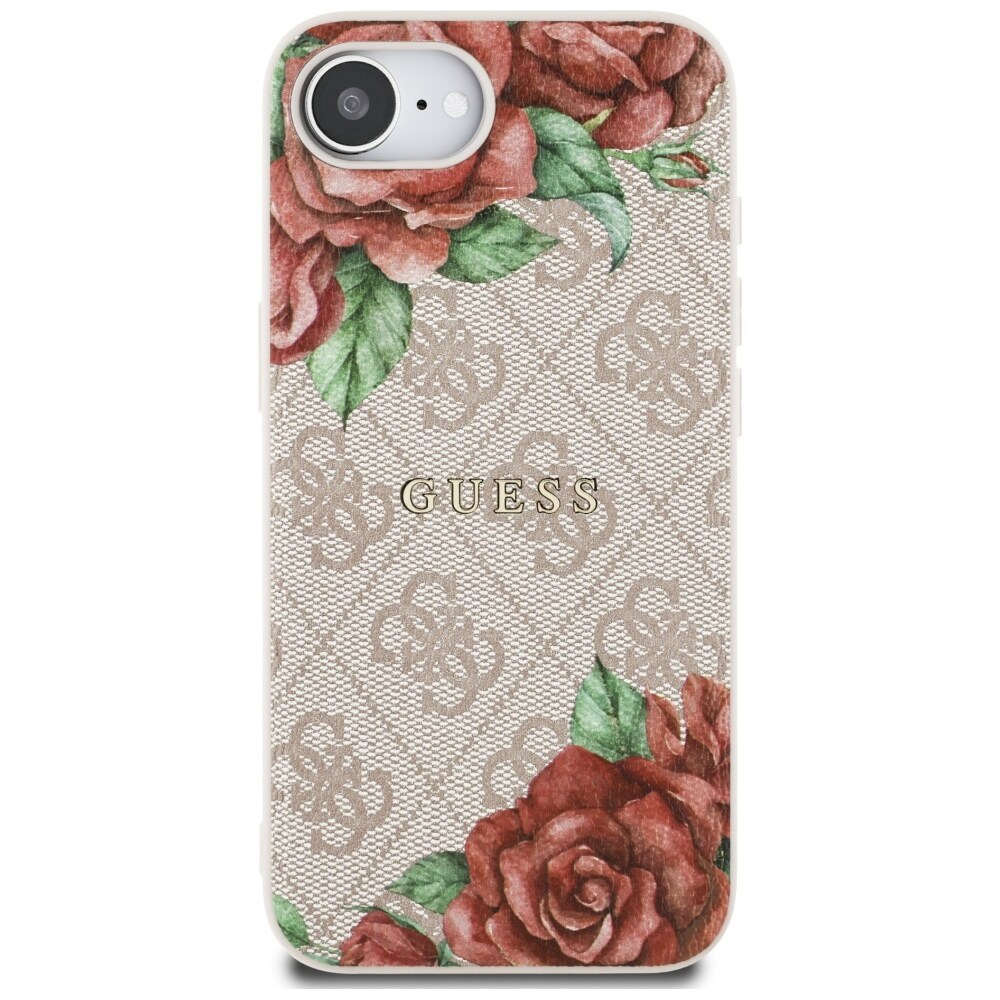 Guess 4G Blomster Print MagSafe iPhone 16e Etui - Pink
