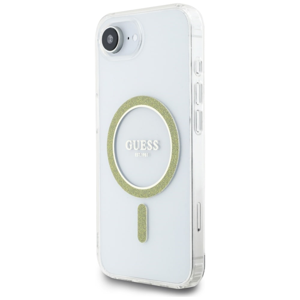 Guess IML Glitter Circle MagSafe iPhone 16e-etui - klart