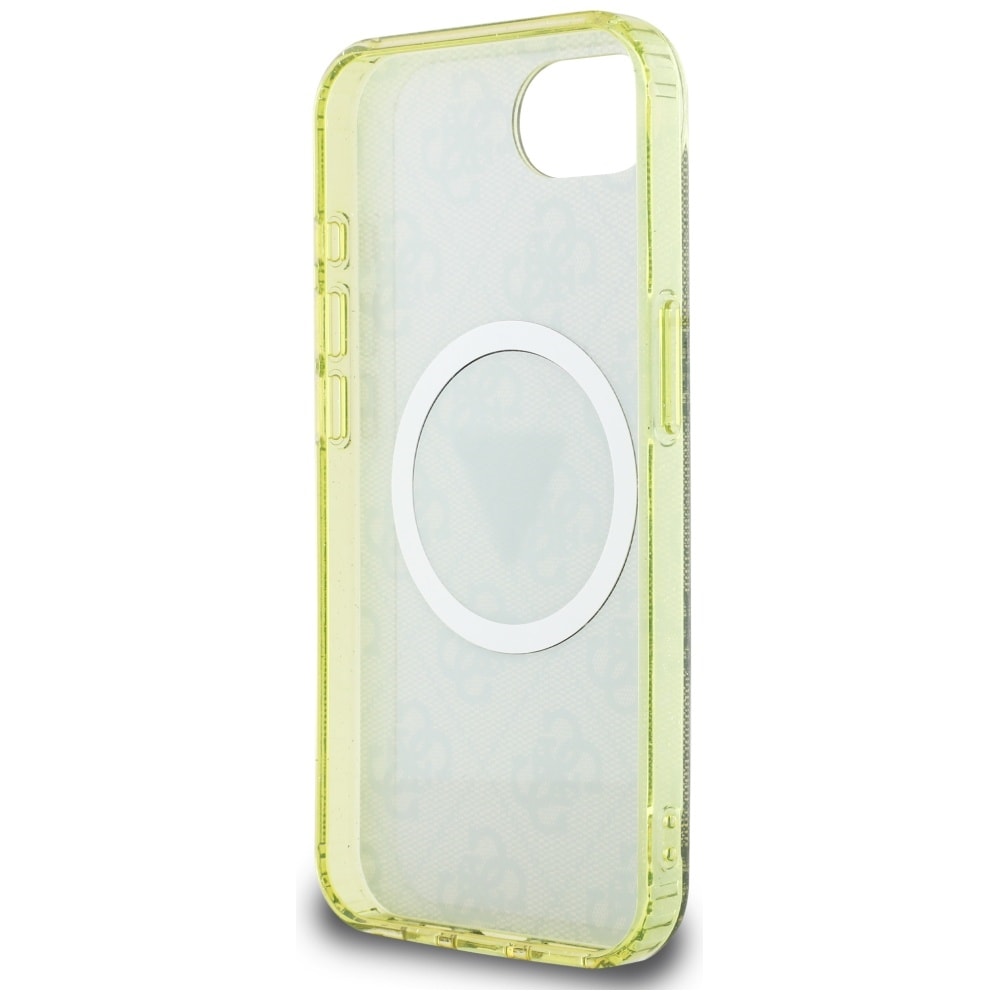 Guess IML Metal Glitter 4G Circle Triangle MagSafe-etui til iPhone 16e - brun