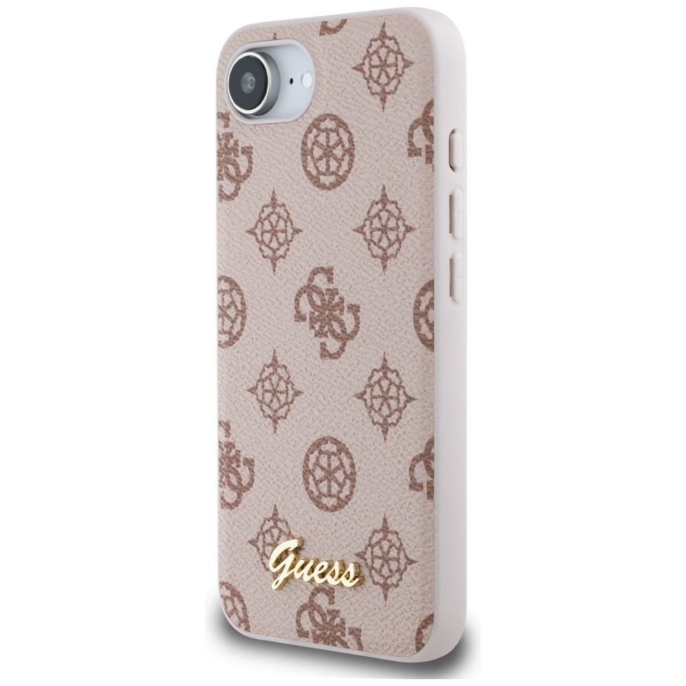 Guess Peony Script Logo MagSafe iPhone 16e Etui - Brun