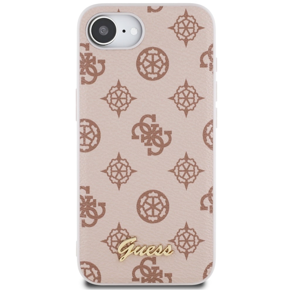 Guess Peony Script Logo MagSafe iPhone 16e Etui - Brun