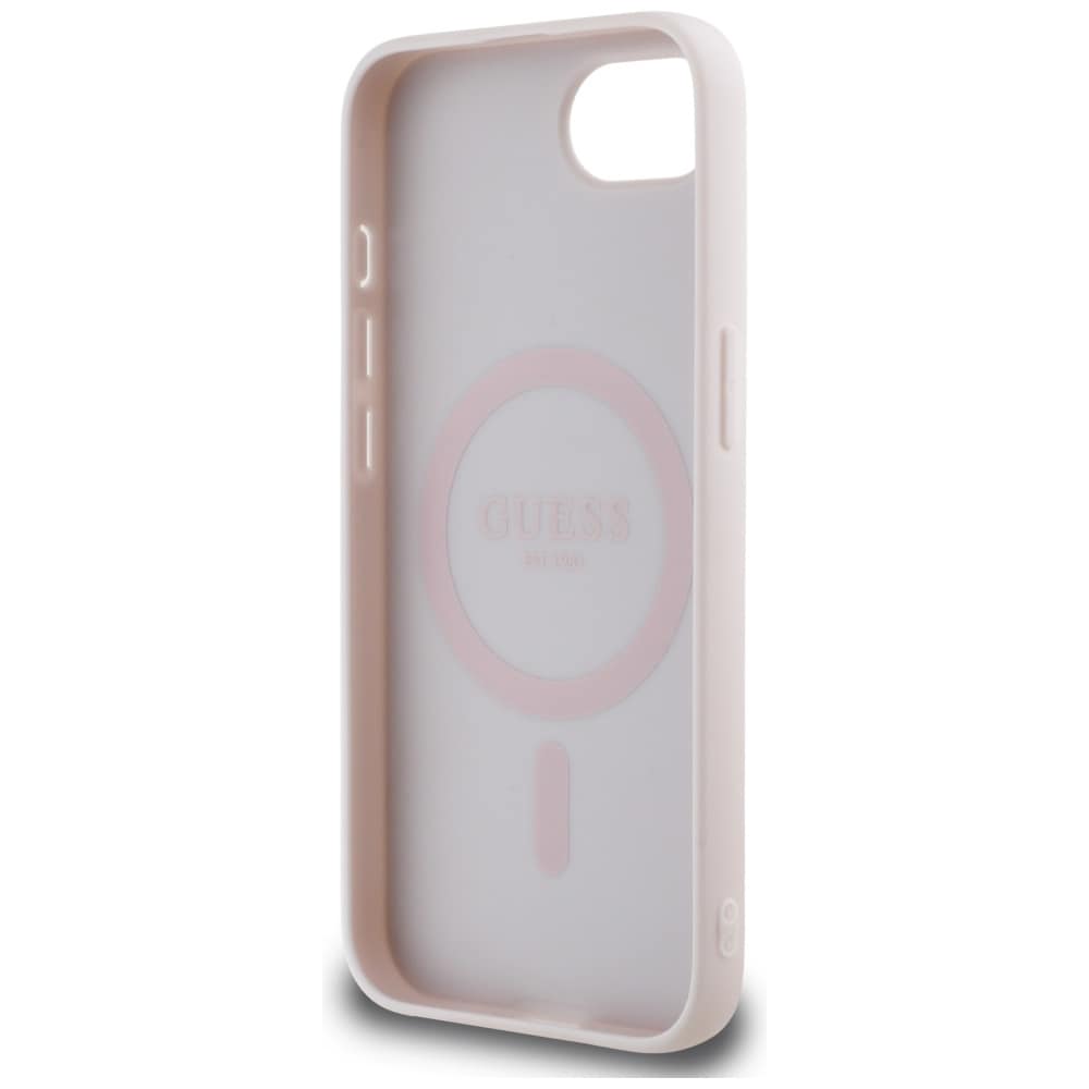 Guess Peony Script Logo MagSafe iPhone 16e Etui - Brun