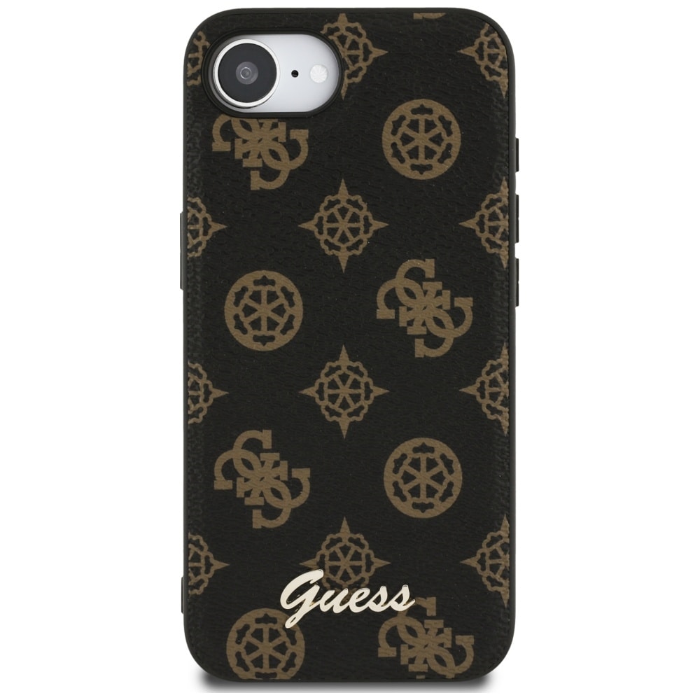Guess Peony Script Logo MagSafe iPhone 16e Etui Sort
