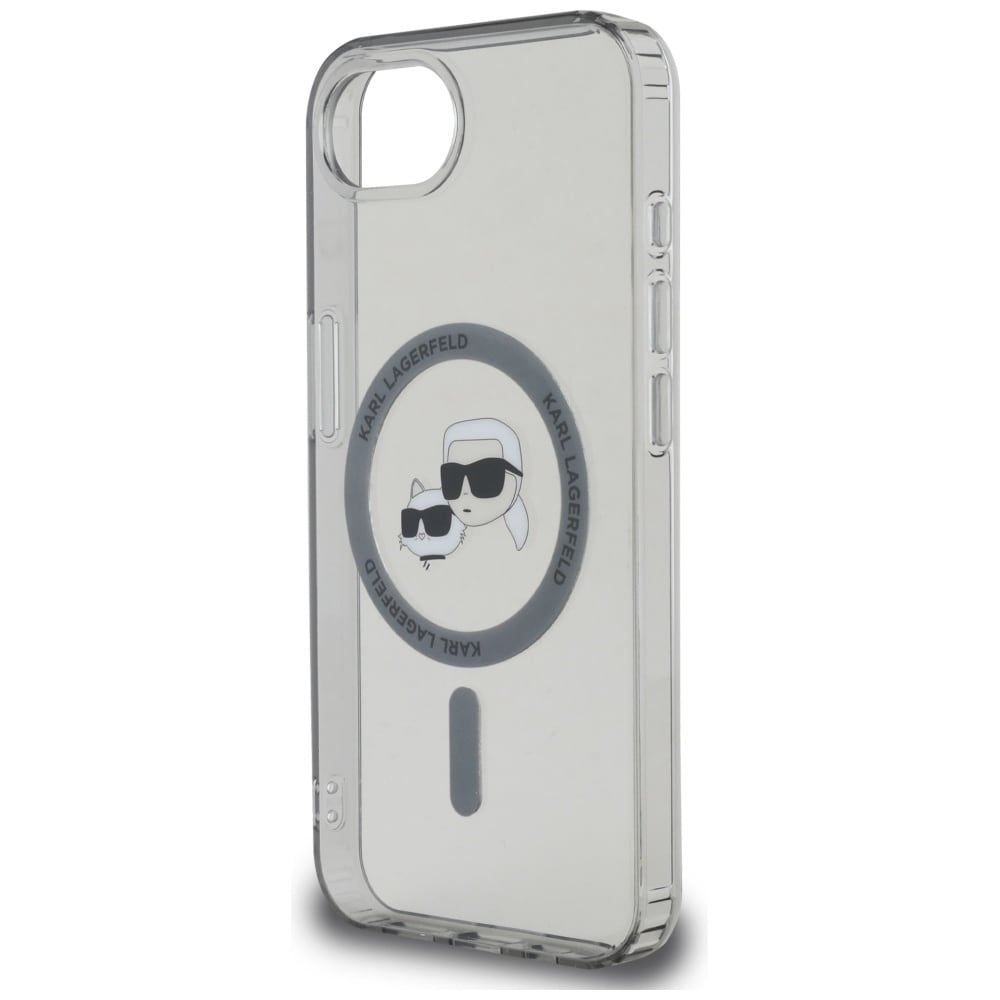 Karl Lagerfeld IML Metal Karl & Choupette Heads MagSafe iPhone 16e Etui - Sort