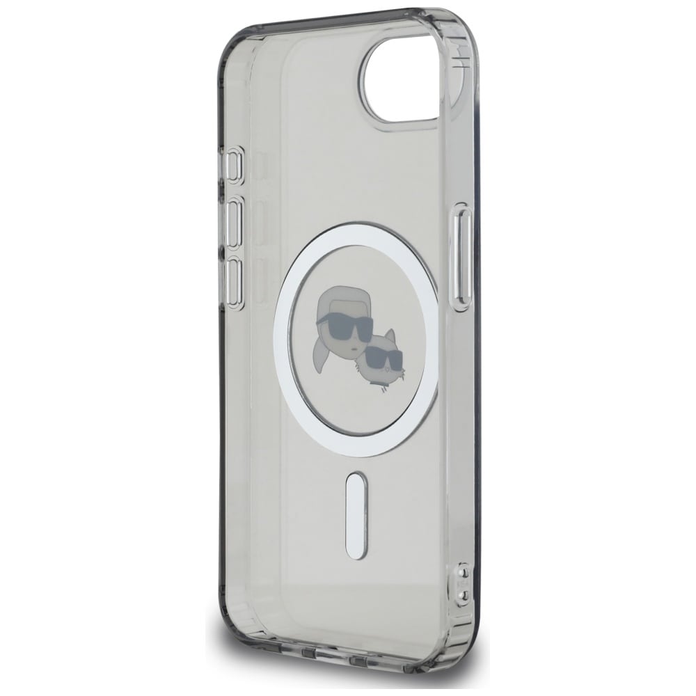Karl Lagerfeld IML Metal Karl & Choupette Heads MagSafe iPhone 16e Etui - Sort