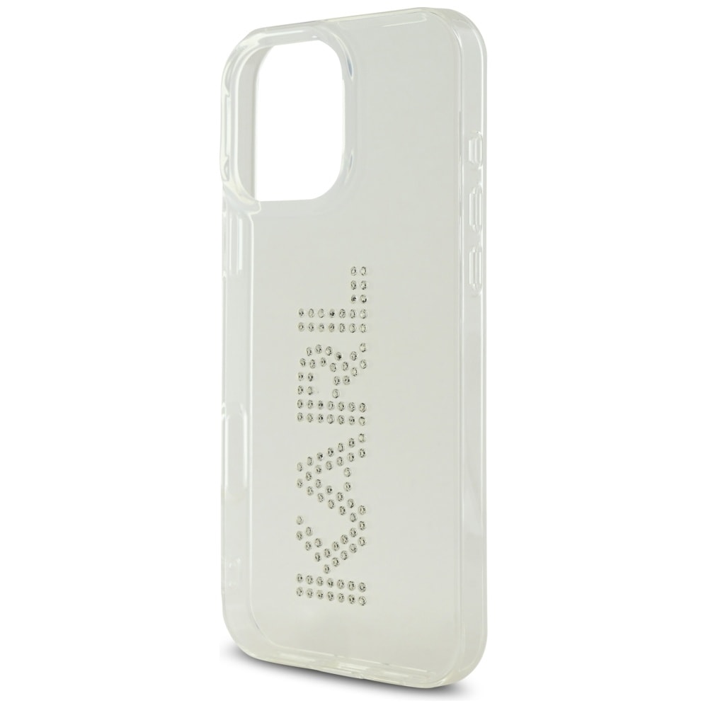 Karl Lagerfeld IML Rhinestones Logo iPhone 16 Pro Etui - Klar