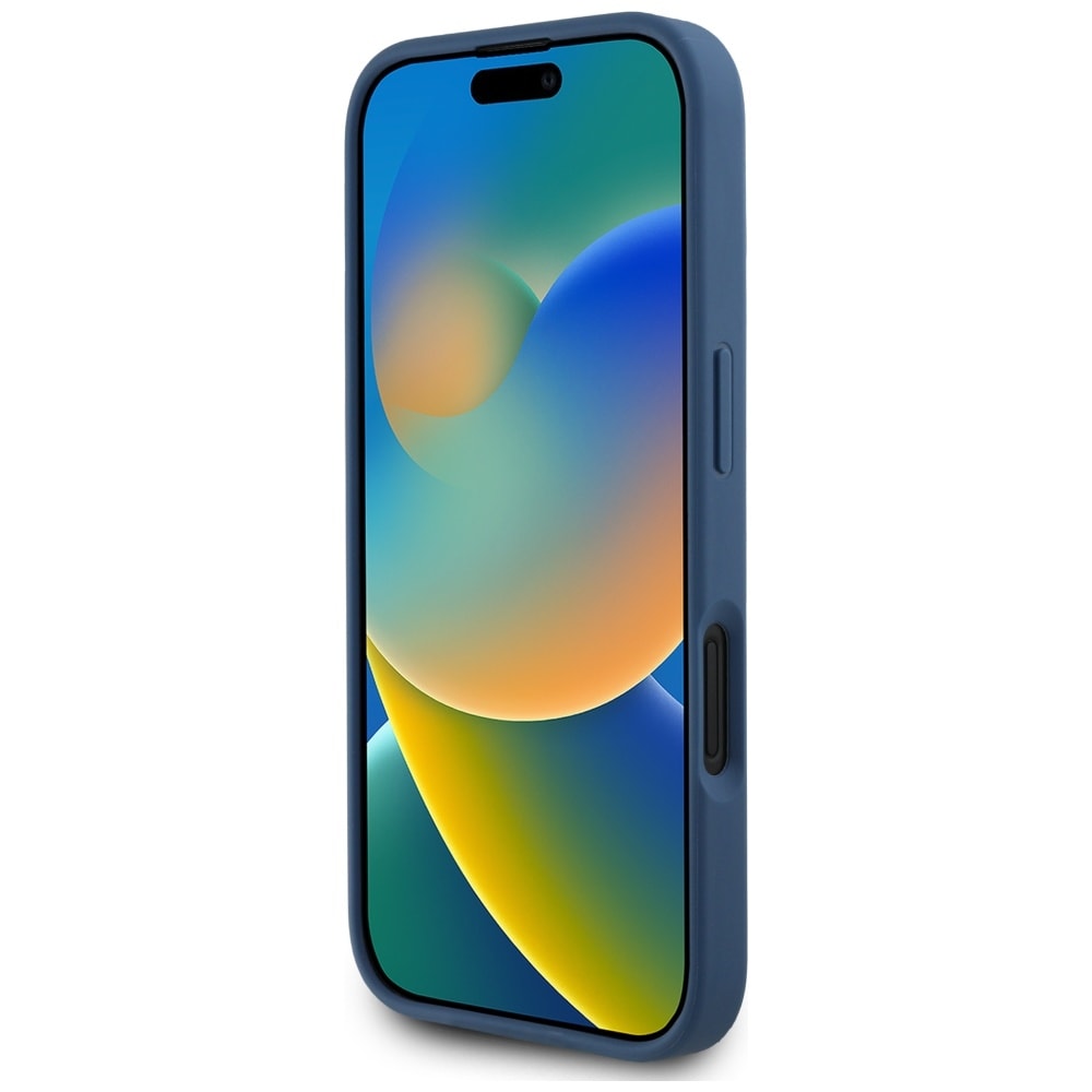 Guess Grained Roses Big 4G logotaske til iPhone 16 - blå