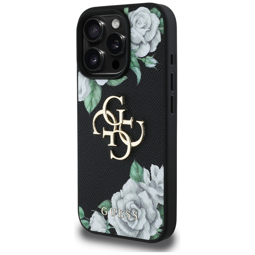 Guess Grained Roses Big 4G-logo iPhone 16 Pro-etui - sort