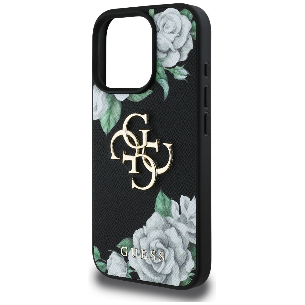 Guess Grained Roses Big 4G-logo iPhone 16 Pro-etui - sort