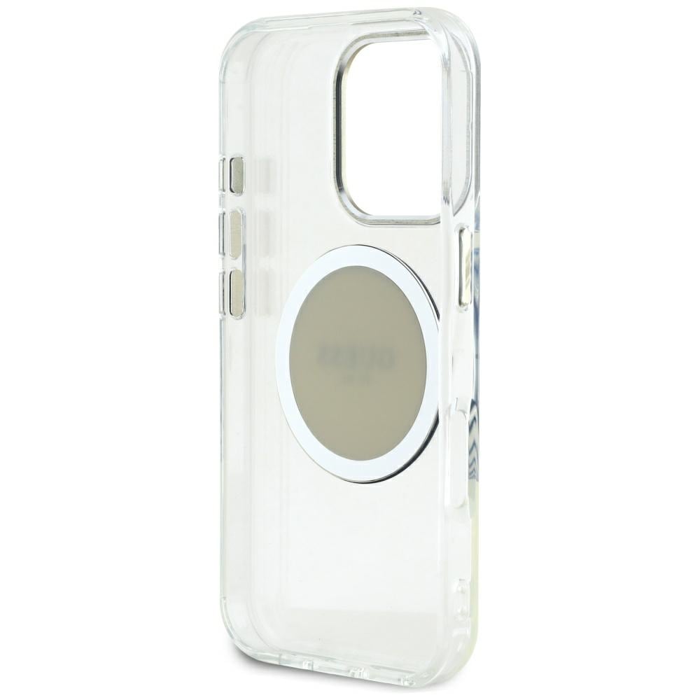 Guess IML Metal Colored Circle Classic Logo MagSafe-etui til iPhone 16 Pro Max - grå
