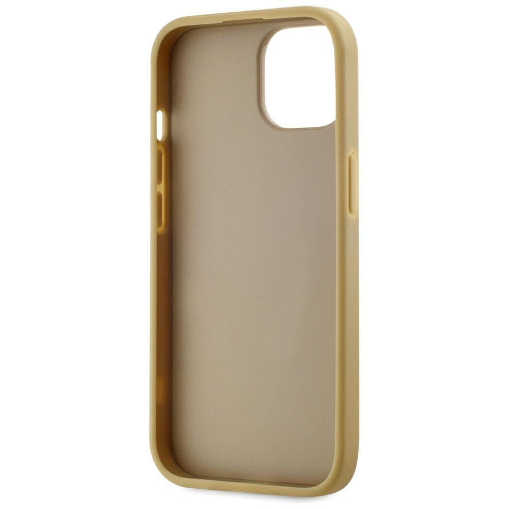 Karl Lagerfeld Rynket metal signatur iPhone 15 taske - guld