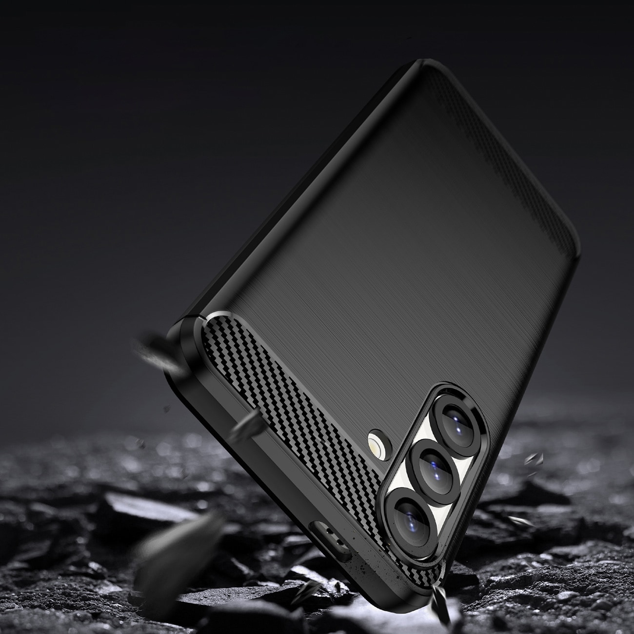 Carbon-etui i fleksibel silikone til Nothing Phone (3a) Pro - Sort