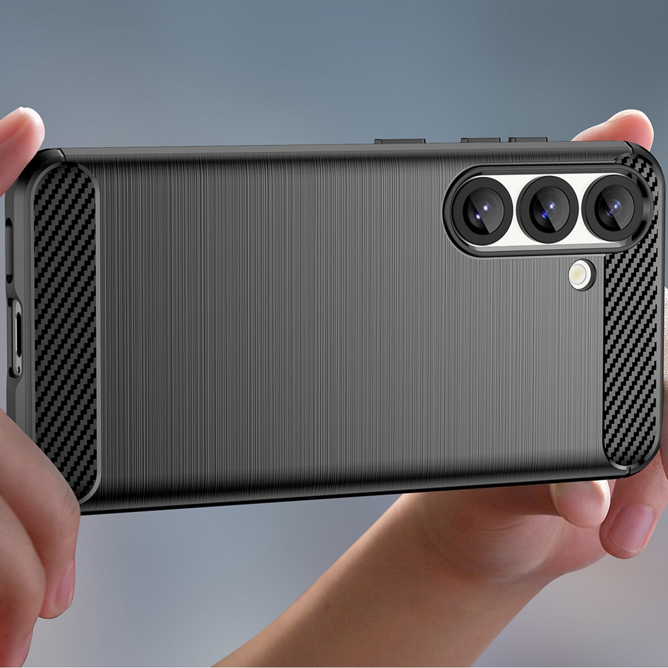 Carbon-etui i fleksibel silikone til Nothing Phone (3a) Pro - Sort