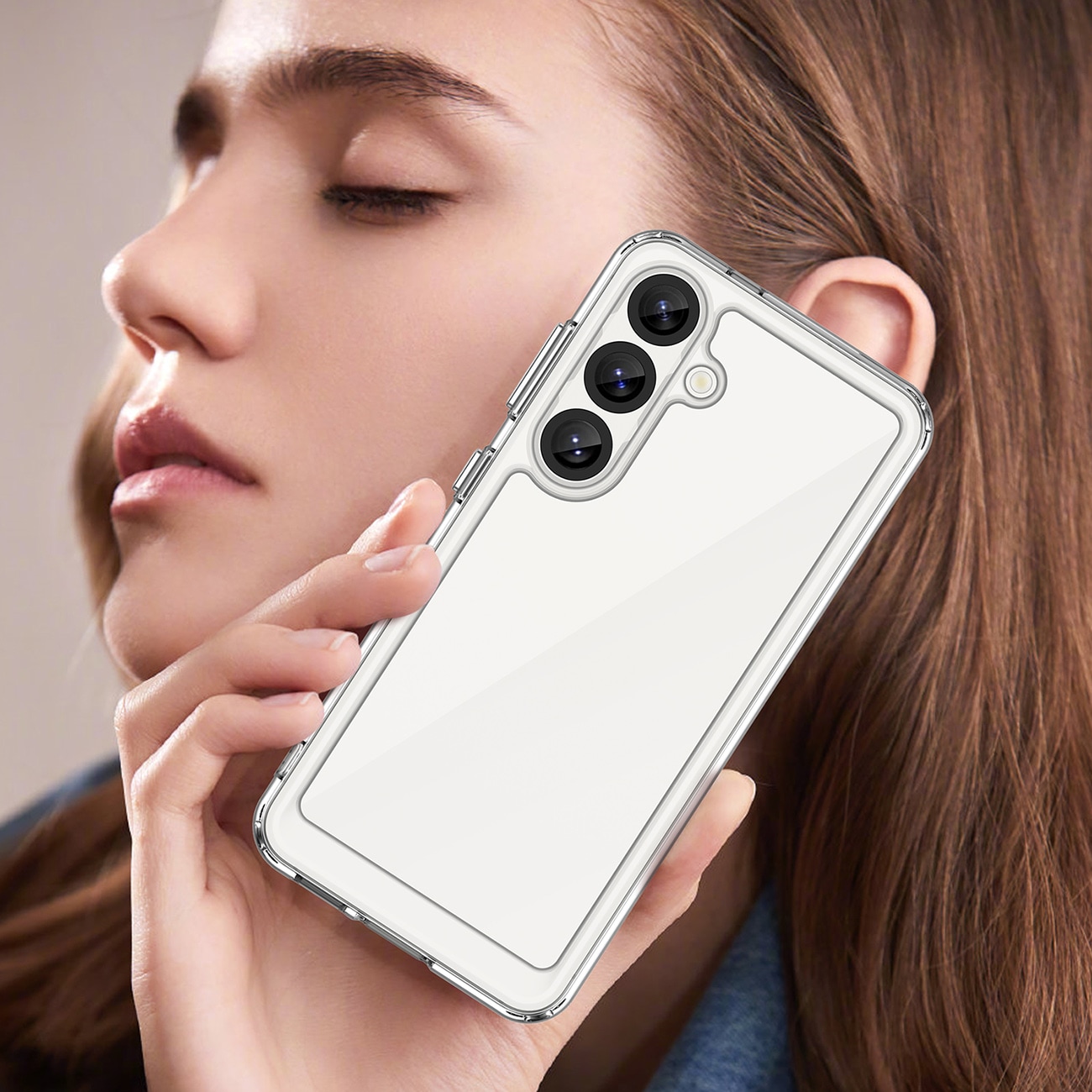 Outer Space-etui med geleramme til Realme 14 5G - gennemsigtig