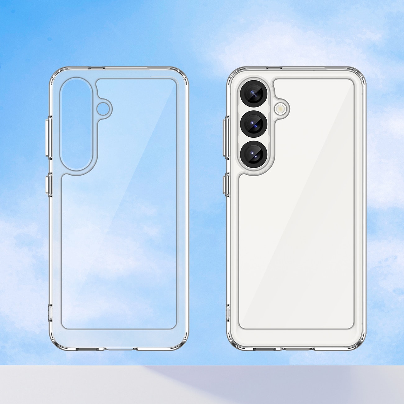 Outer Space-etui med geleramme til Realme 14 5G - gennemsigtig