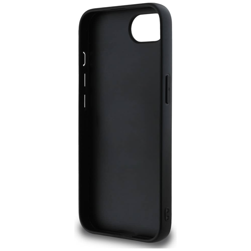 DKNY Repeat Texture Pattern with Tonal Stripe etui til iPhone 16e - sort