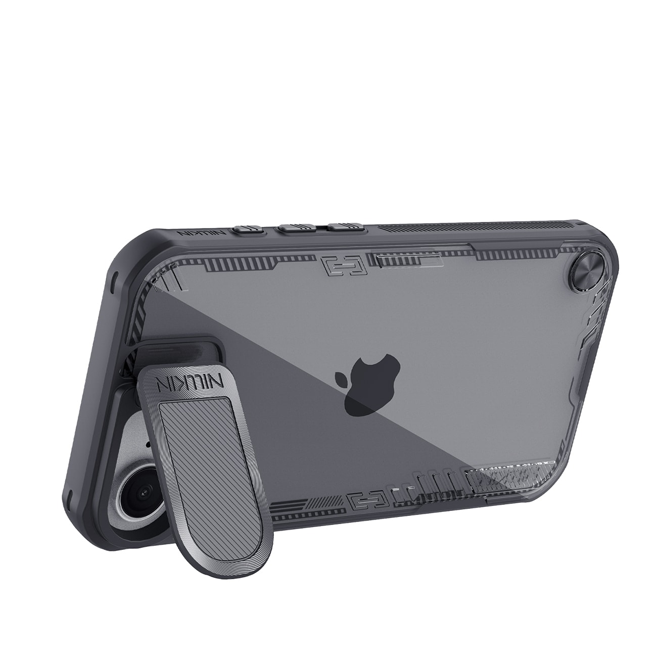 Nillkin Iceblade Prop Case med objektivdæksel og stativ til iPhone 16e - Sort