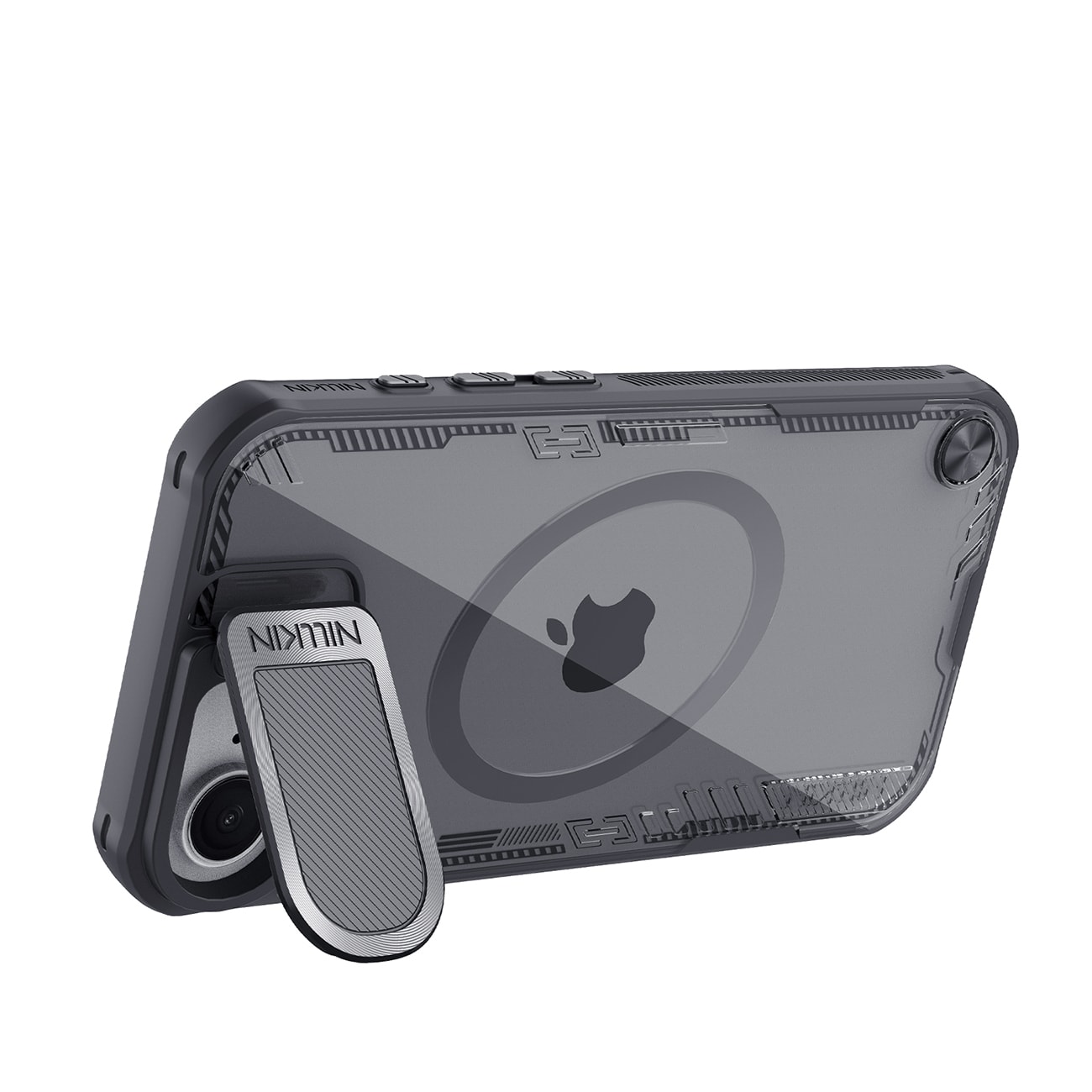 Nillkin Iceblade Prop Magnetisk etui med objektivdæksel og stativ til iPhone 16e - Sort
