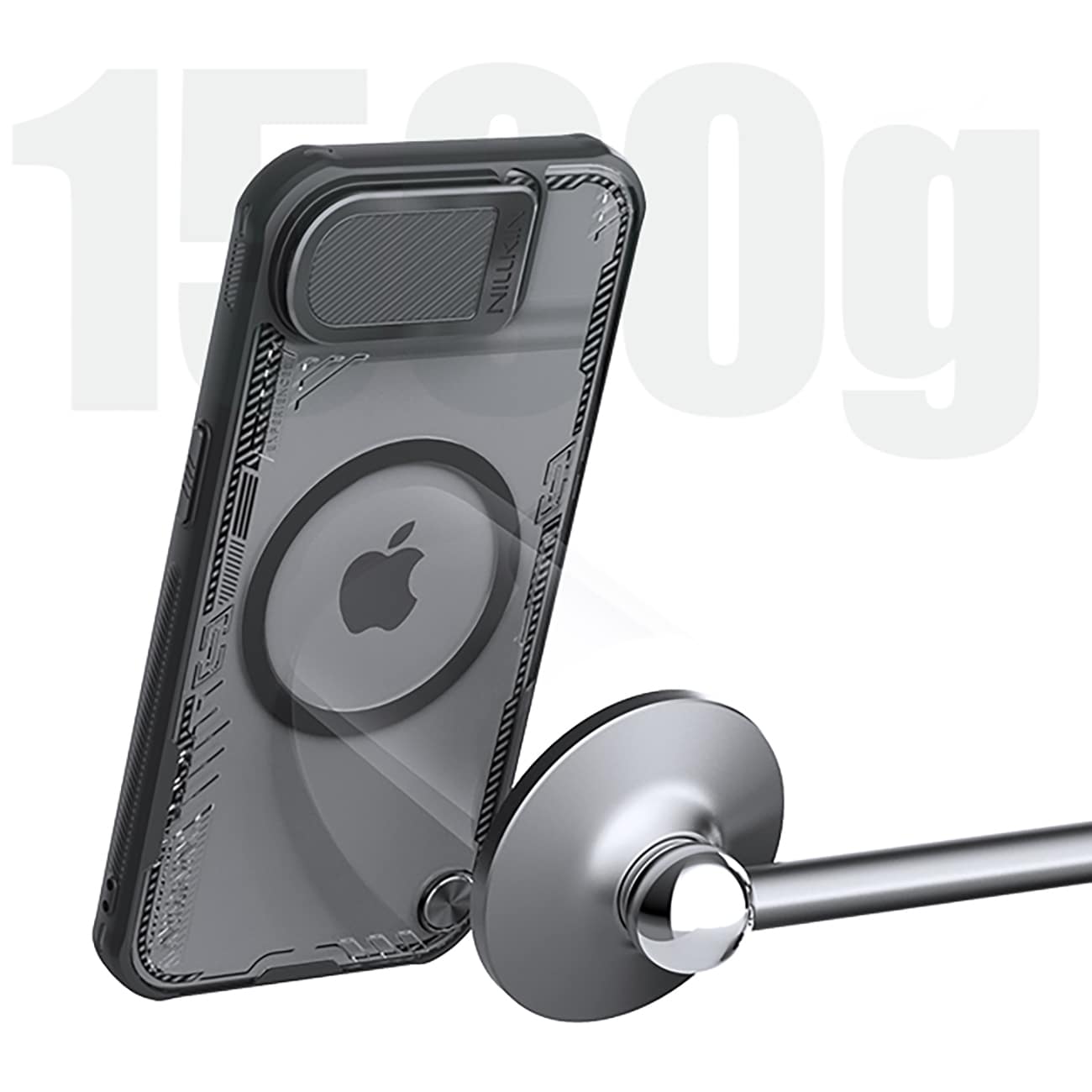 Nillkin Iceblade Prop Magnetisk etui med objektivdæksel og stativ til iPhone 16e - Sort