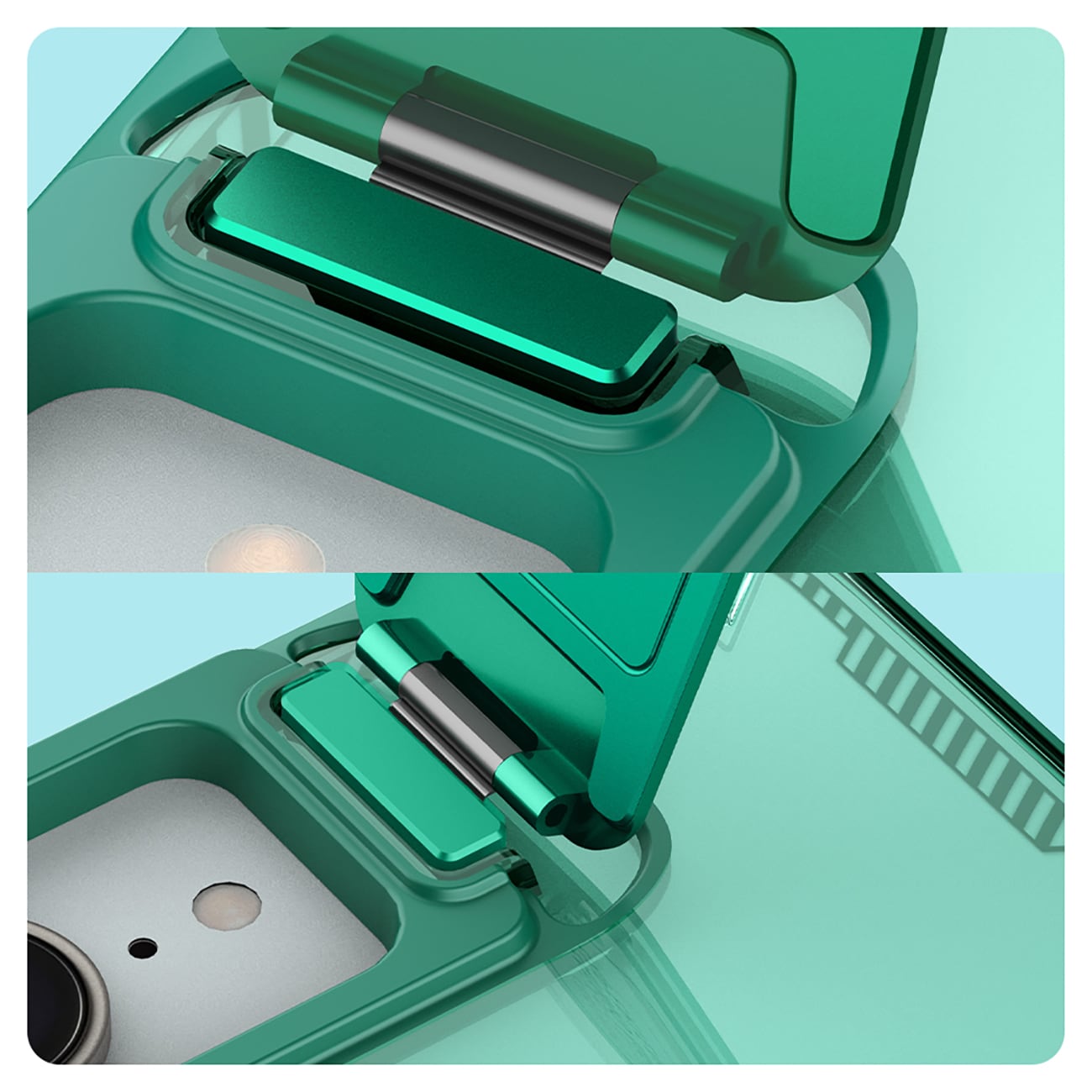 Nillkin Iceblade Prop Magnetic Case med kameradæksel og stativ til iPhone 16e - Grøn