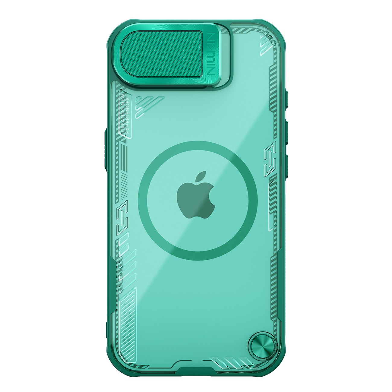 Nillkin Iceblade Prop Magnetic Case med kameradæksel og stativ til iPhone 16e - Grøn