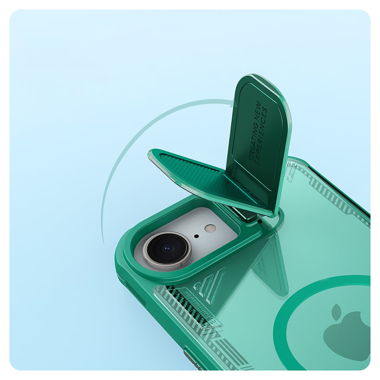 Nillkin Iceblade Prop Magnetic Case med kameradæksel og stativ til iPhone 16e - Grøn