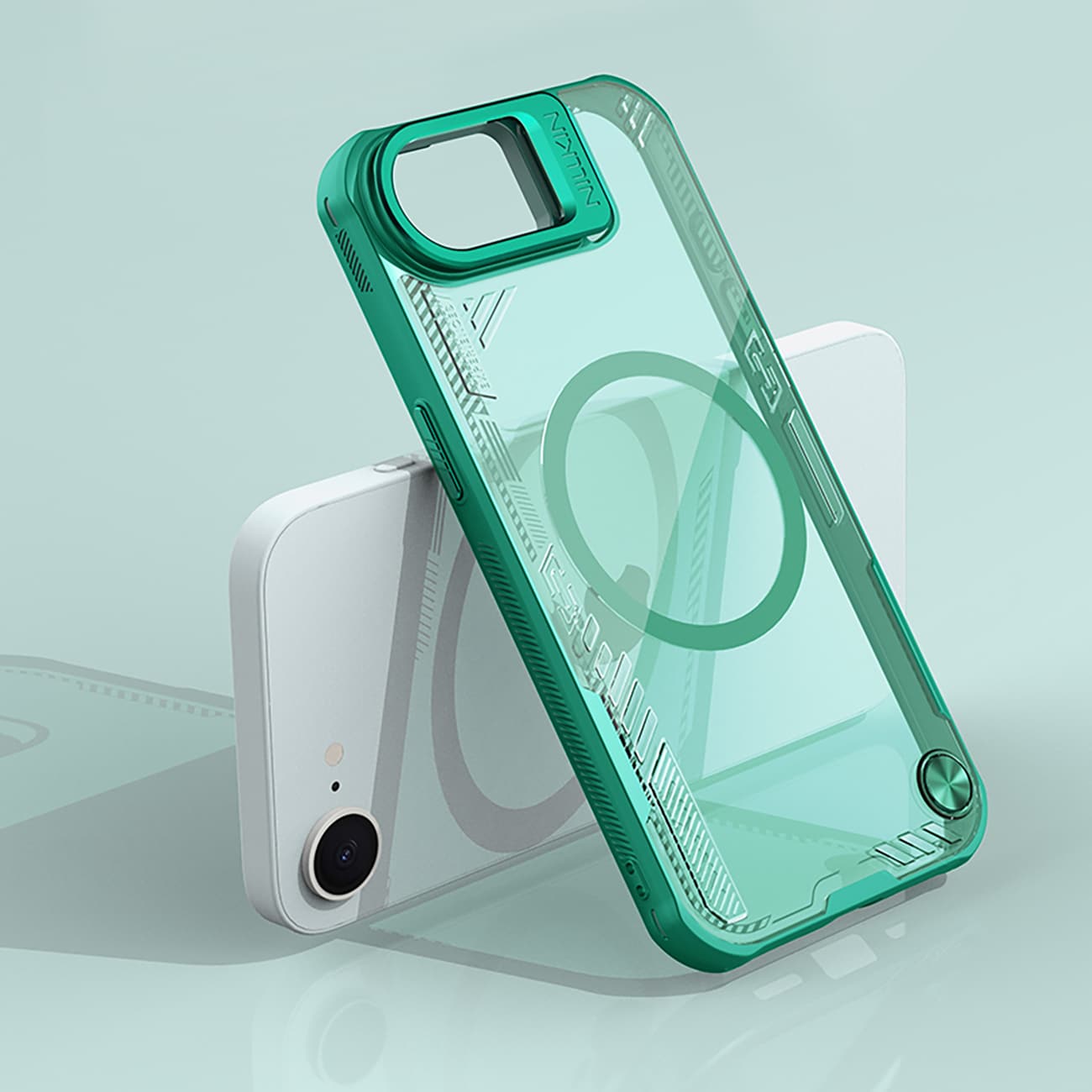 Nillkin Iceblade Prop Magnetisk etui med stander til iPhone 16e - Grøn