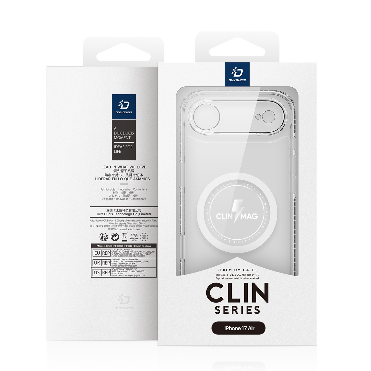 Dux Ducis Clin Mag Case til iPhone 17 Air Kompatibel med MagSafe - Gennemsigtig