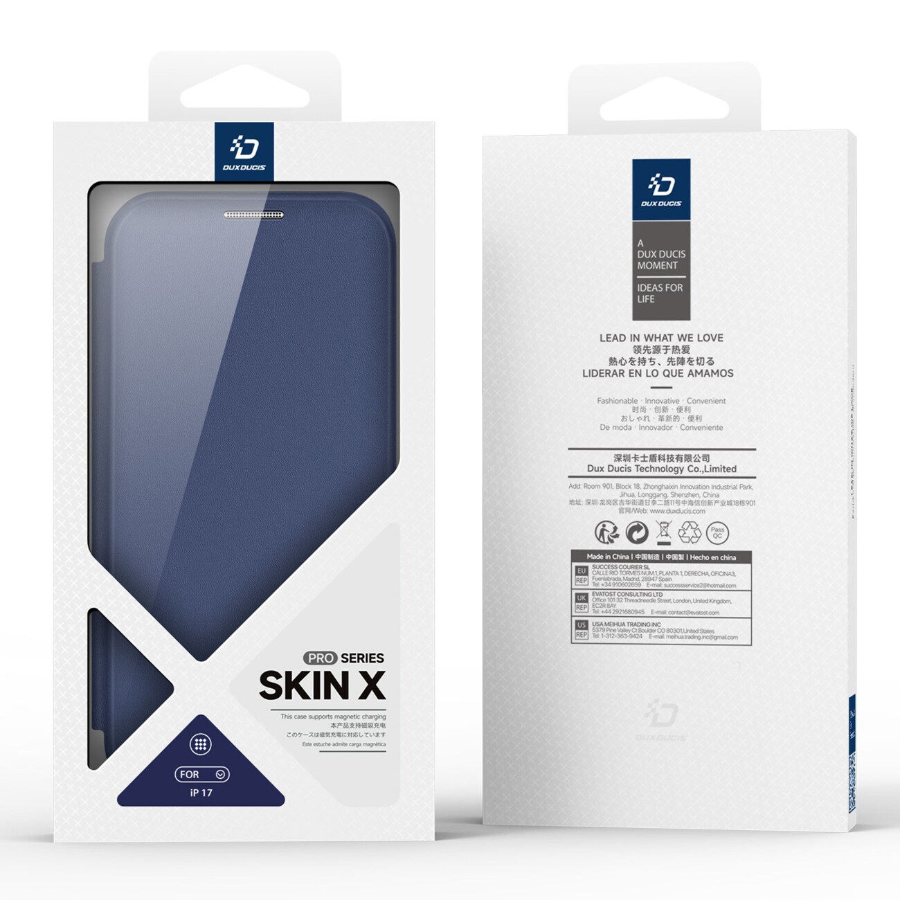 Dux Ducis Skin X Pro iPhone 17 Air-etui med MagSafe og tegnebog - Blå