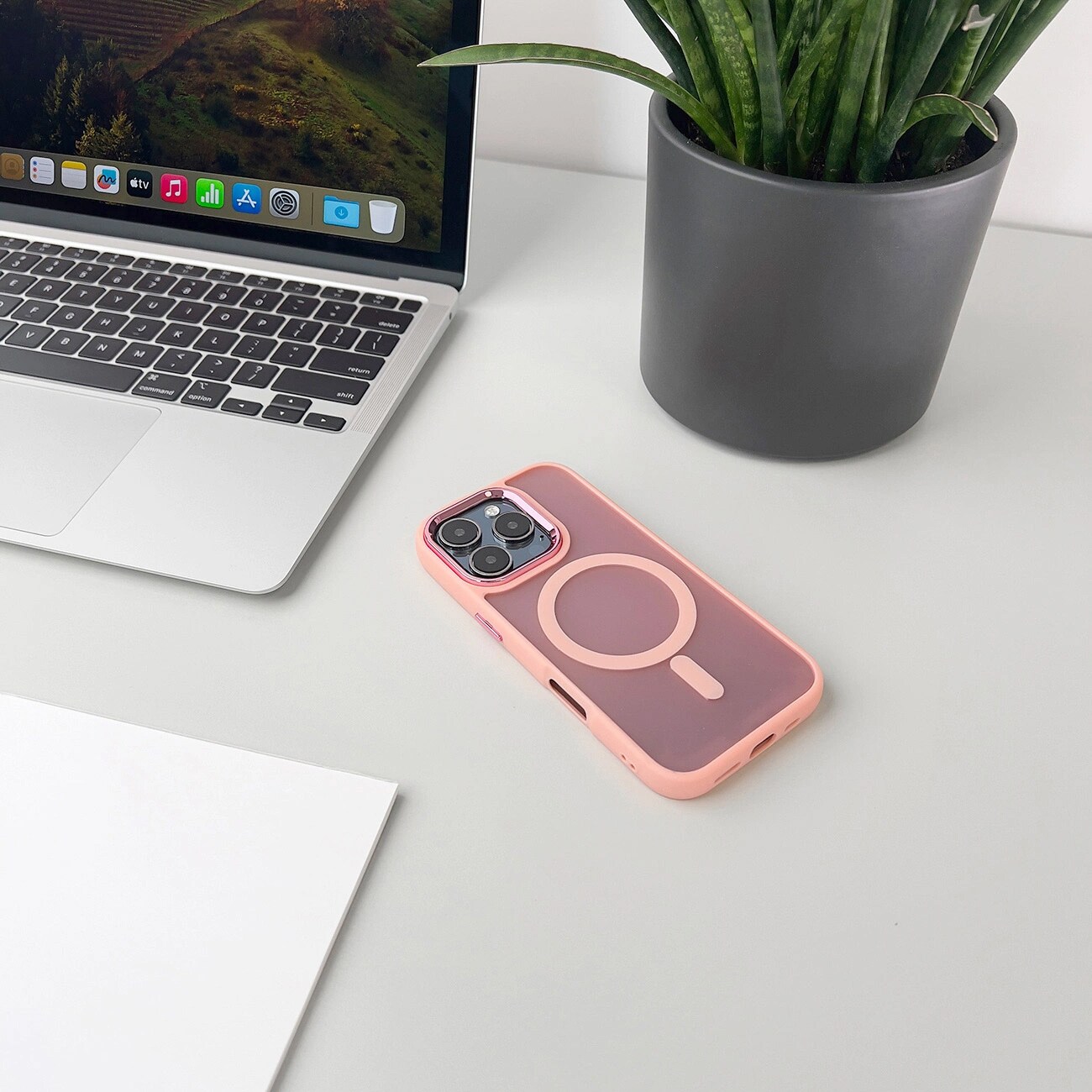 MagSafe-kompatibel modetaske til iPhone 17 Air - Pink
