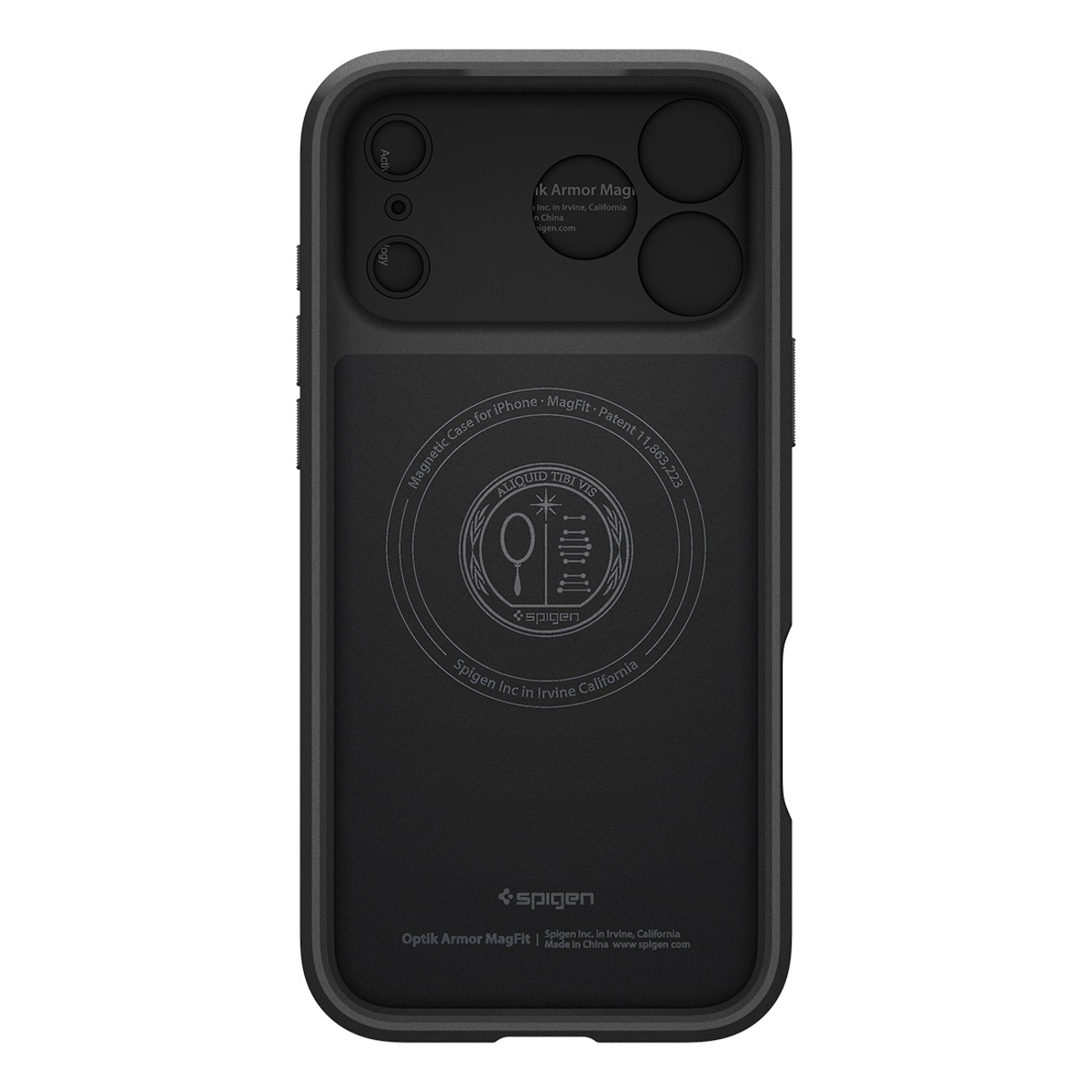Spigen Optik Armor MagSafe-etui til iPhone 17 Pro Max - Sort