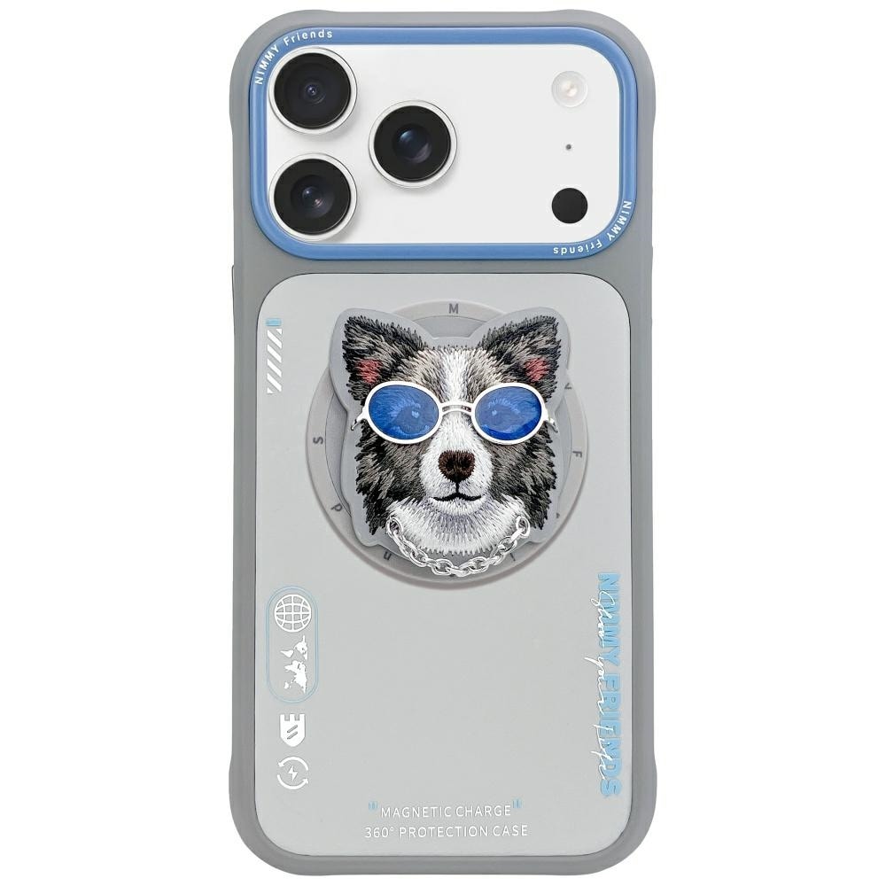 Nimmy Glasses Cool Dog MagSafe-etui til iPhone 17 Pro - grå