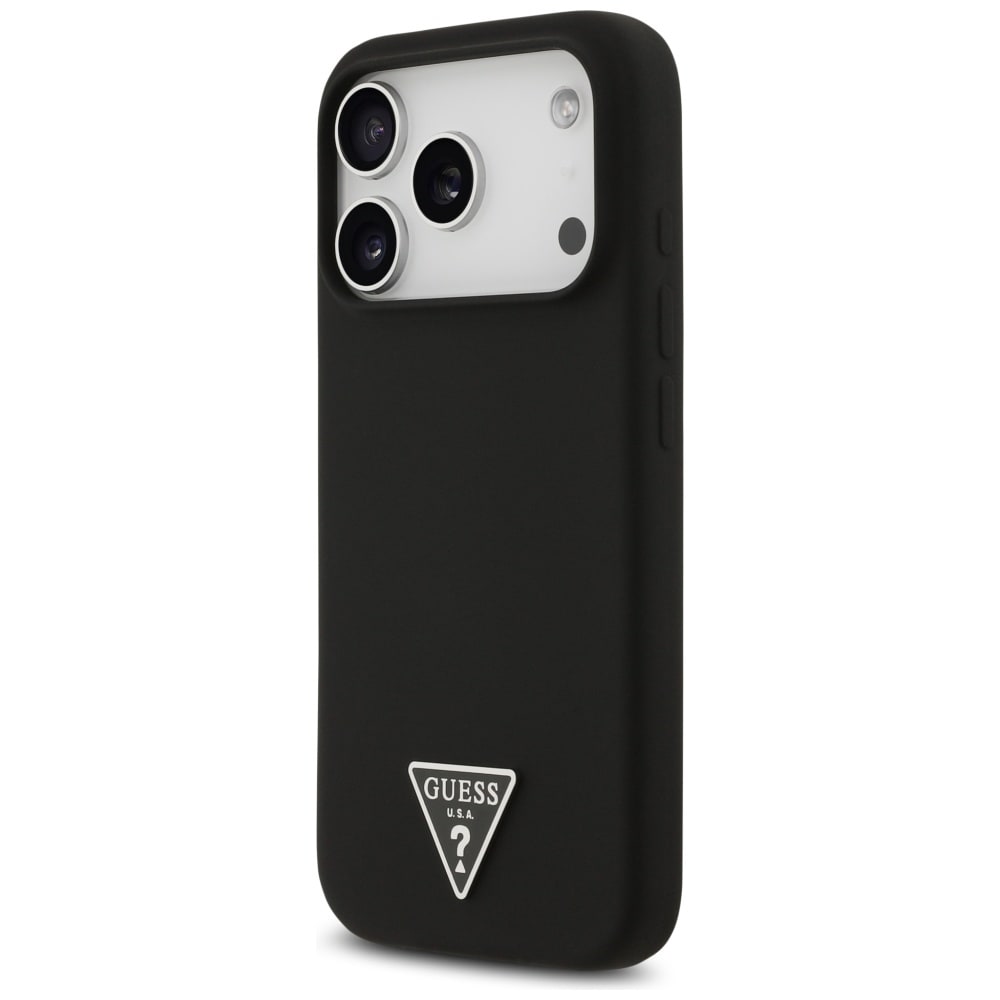 Guess MagSafe-etui med trekantlogo i silikone til iPhone 17 Pro - Sort