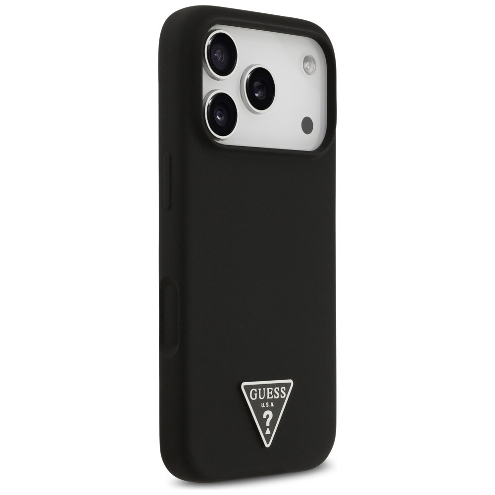 Guess MagSafe-etui med trekantlogo i silikone til iPhone 17 Pro - Sort
